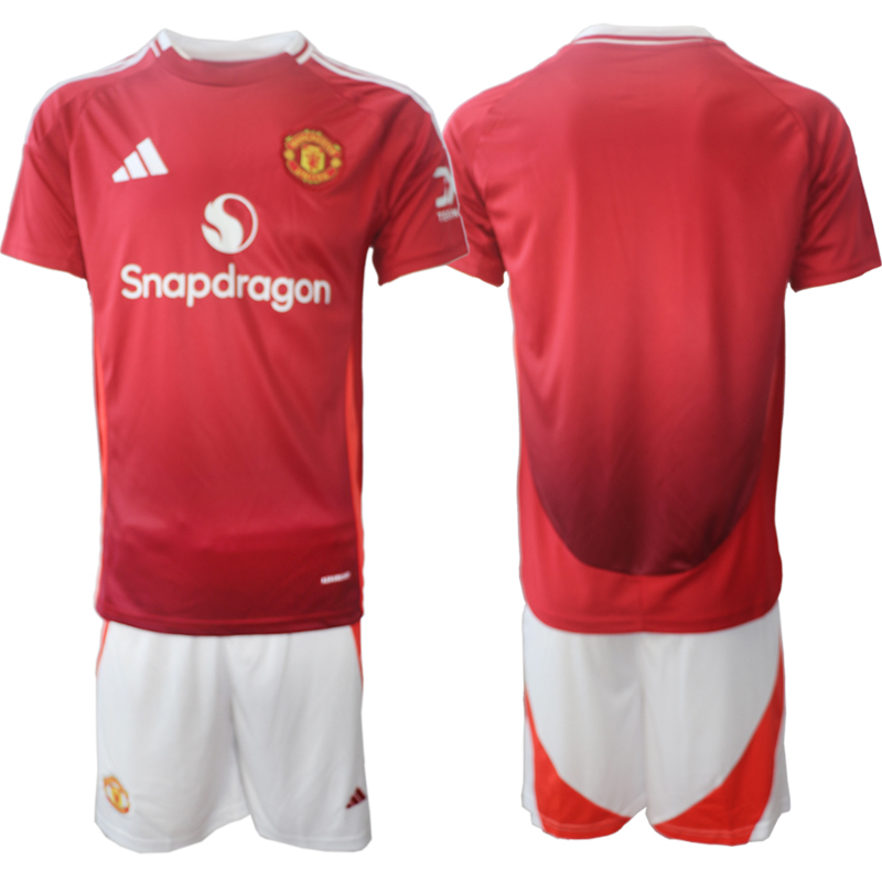 Men 2024-2025 Club Manchester United home Red blank Soccer Jersey->customized soccer jersey->Custom Jersey